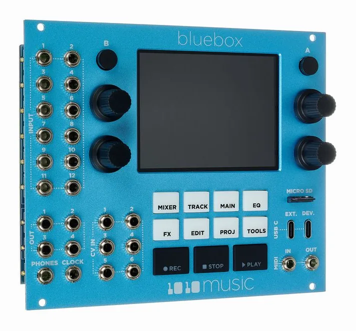 1010music bluebox Eurorack Edition, face avant et faders, photo 3
