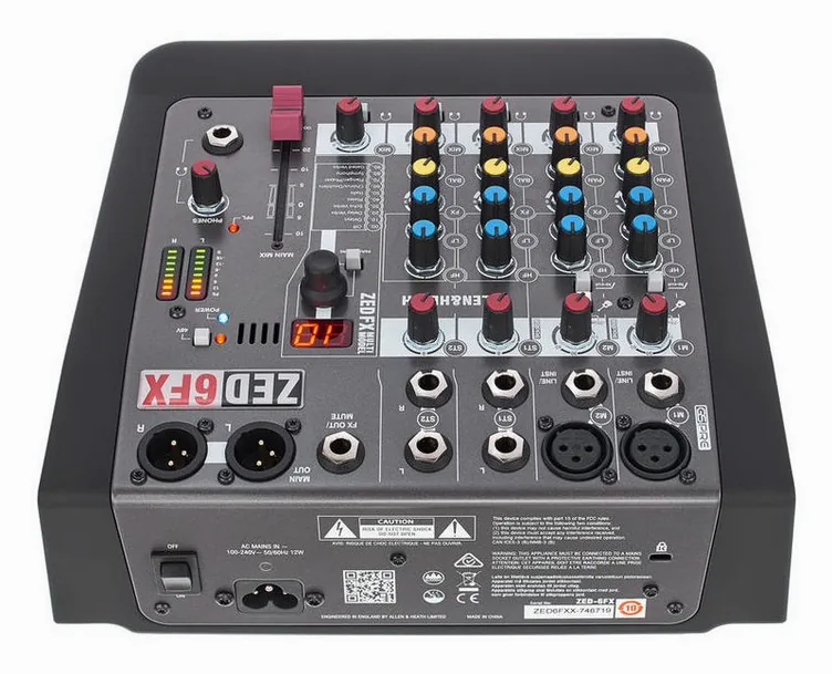 Allen & Heath ZED-6 FX, potentiomètres, photo 4