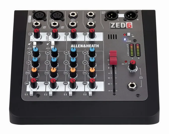 Allen & Heath ZED-6, face avant et faders, photo 2