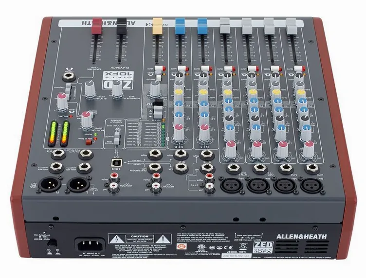 Allen & Heath ZED60-10FX, face avant et faders, photo 4