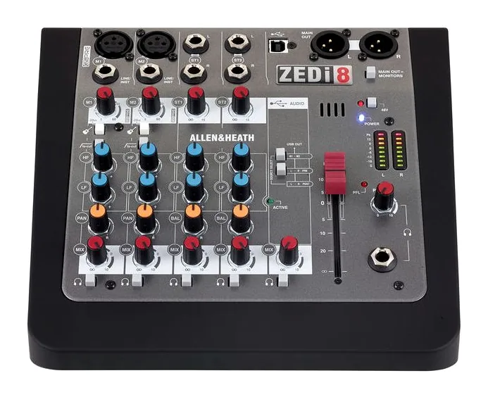 Allen & Heath ZEDi-8, face avant et faders, photo 2