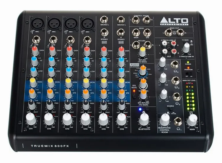 Alto TrueMix 800FX, face avant et faders, photo 2