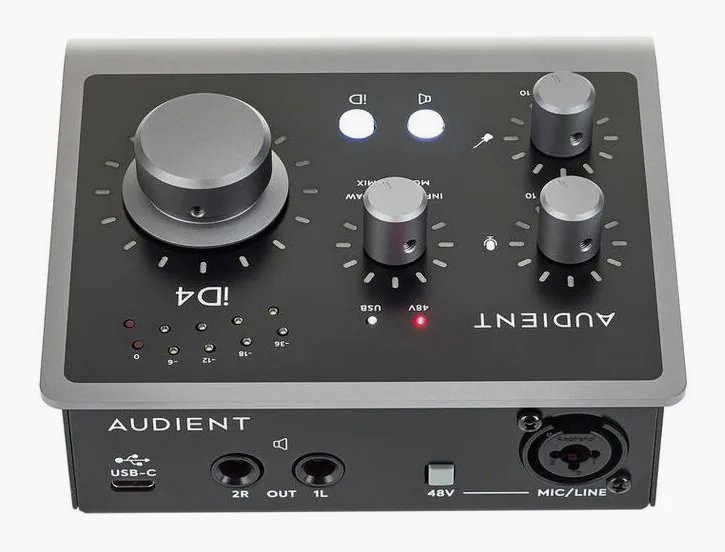 Audient iD4 MKII, boutons et voyants, photo 4