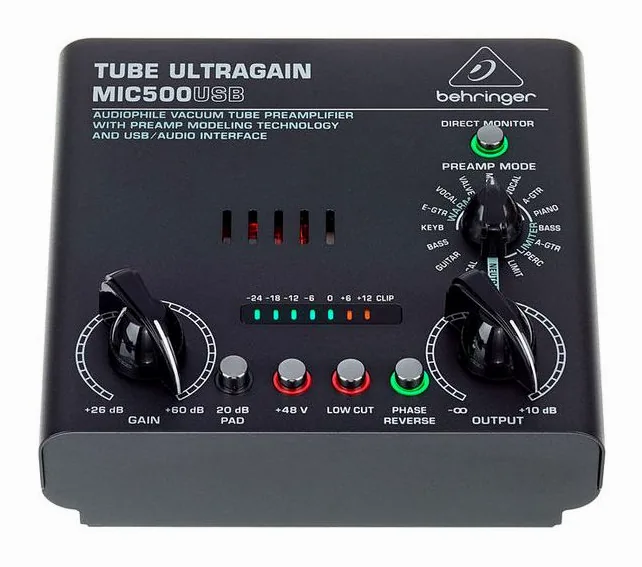Behringer MIC500USB Tube Ultragain, vue de dessus, photo 2