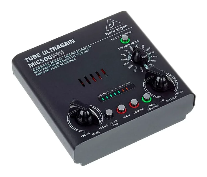 Behringer MIC500USB Tube Ultragain, face arrière et connectique, photo 3