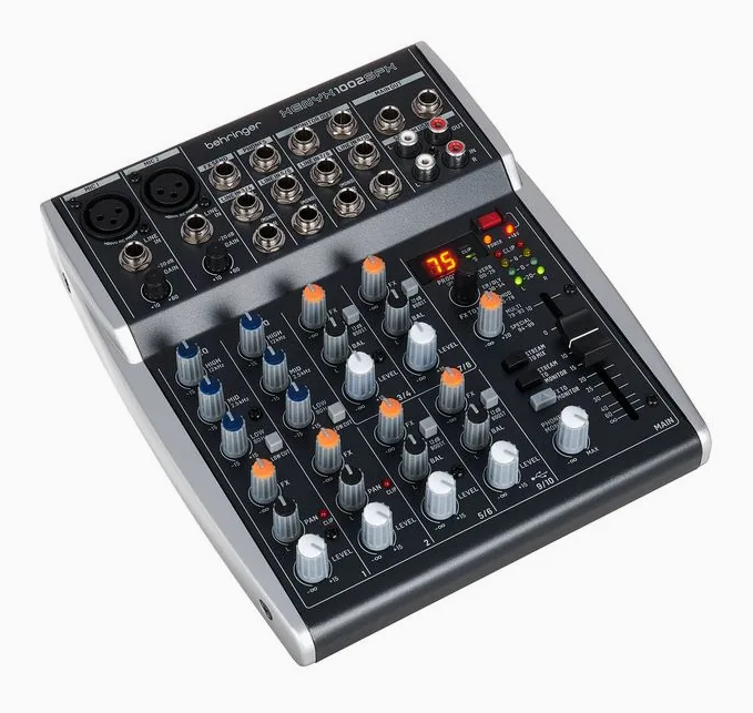 Behringer Xenyx 1002SFX, face avant et faders, photo 3