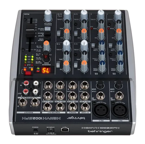 Behringer Xenyx 1002SFX, face avant et faders, photo 4