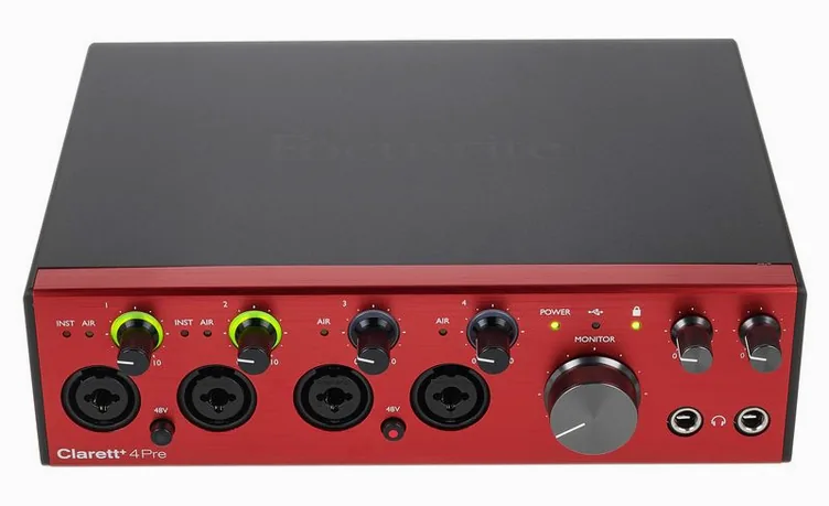 Focusrite Clarett+ 4Pre, boutons et voyants, photo 2