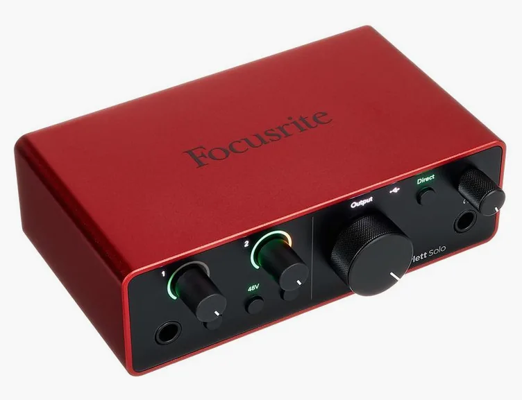 Focusrite Scarlett Solo Studio 4th Gen., boutons et voyants, photo 4