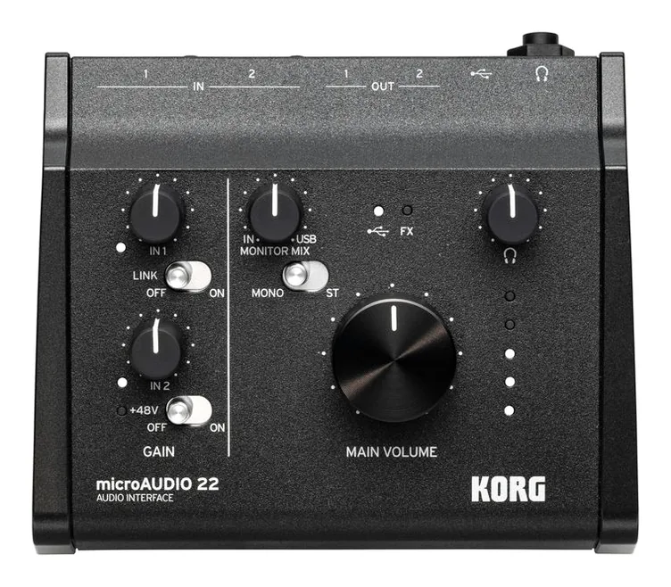 Korg microAUDIO 22, vue de trois quarts, photo 3