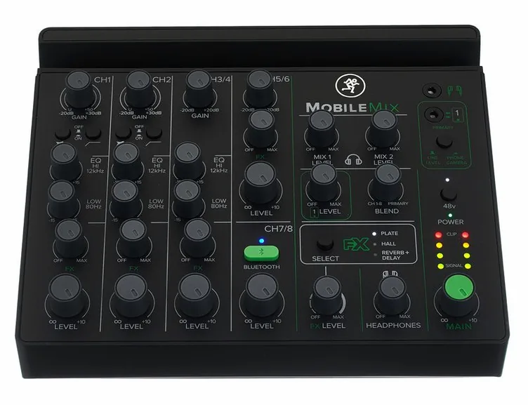 Mackie MobileMix, face avant et faders, photo 2