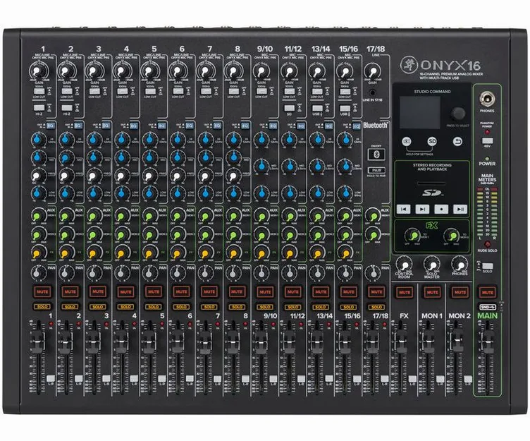 Mackie Onyx16, vue de profil, photo 2