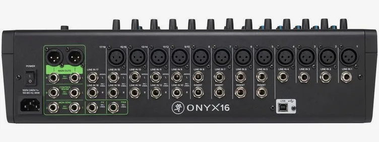 Mackie Onyx16, face avant et faders, photo 3
