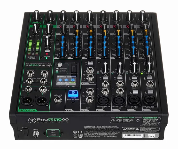 Mackie ProFX10 GO, potentiomètres, photo 4