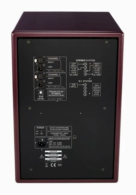 PSI Audio Sub A125-M Studio Red, vue de face, photo 4