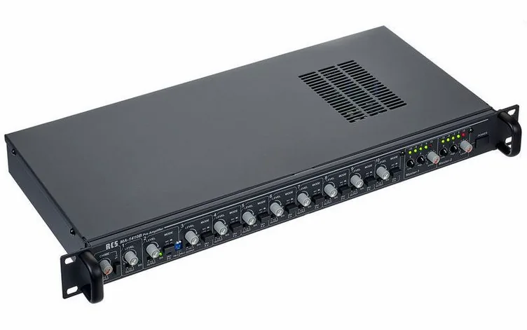 RCS MA-1410 B Mixer Preamp, face avant et faders, photo 3