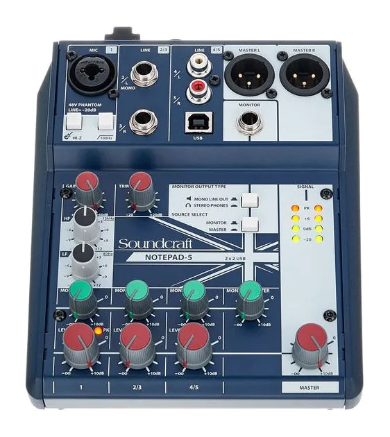 Soundcraft Notepad-5, face avant et faders, photo 2