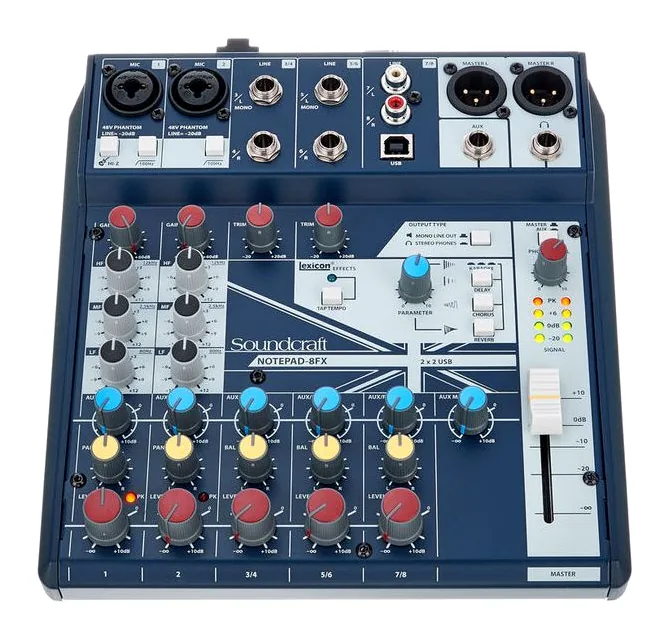 Soundcraft Notepad-8FX, potentiomètres, photo 2