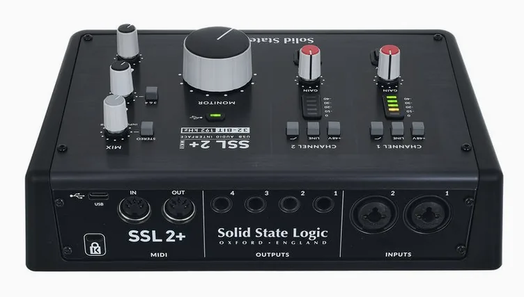 SSL 2+ MKII, boutons et voyants, photo 4