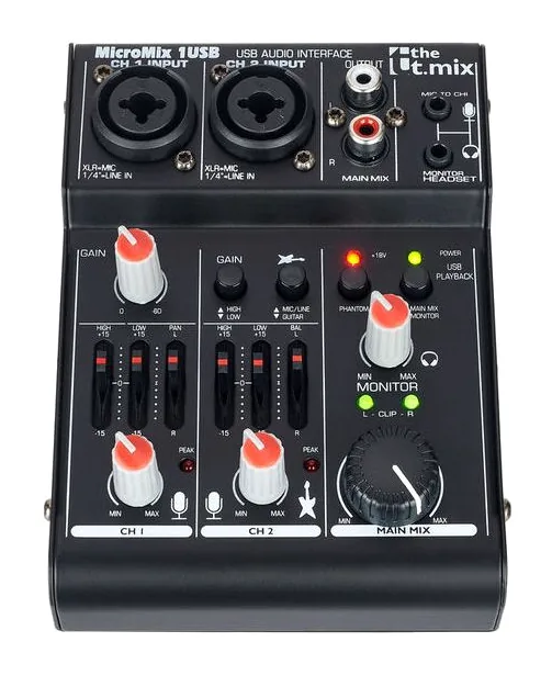 the t.mix MicroMix 1 USB, vue de trois quarts, photo 2