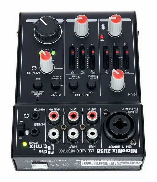 the t.mix MicroMix 2 USB, potentiomètres, photo 4