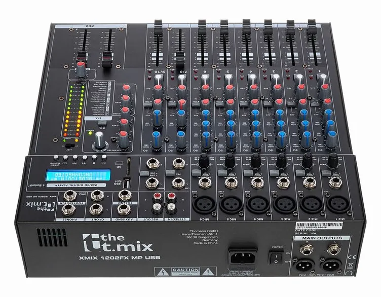 the t.mix xmix 1202 FXMP USB, potentiomètres, photo 4
