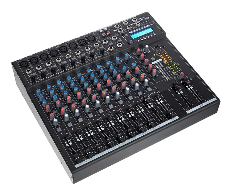 the t.mix xmix 1402 FXMP USB, face avant et faders, photo 3