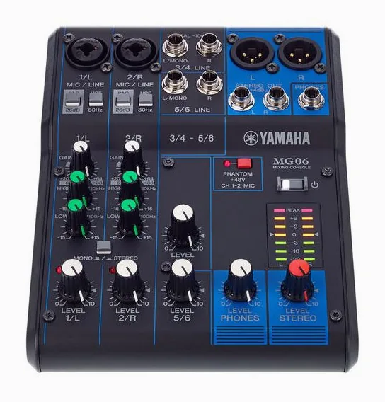 Yamaha MG06, face avant et faders, photo 2
