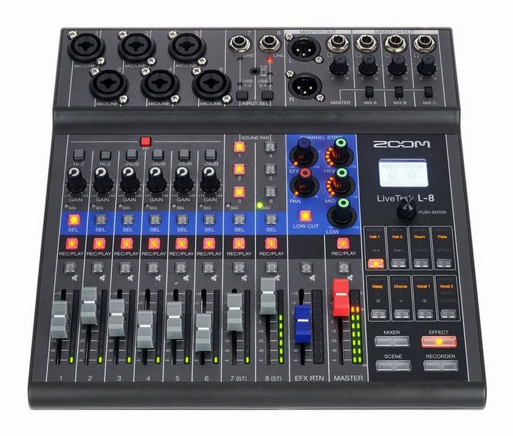 Zoom LiveTrak L-8, vue de profil, photo 2