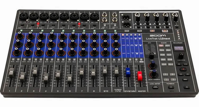 Zoom LiveTrak L12next, boutons et voyants, photo 2