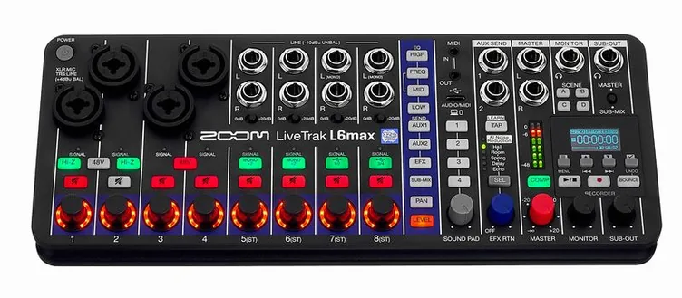 Zoom LiveTrak L6max, vue de trois quarts, photo 2